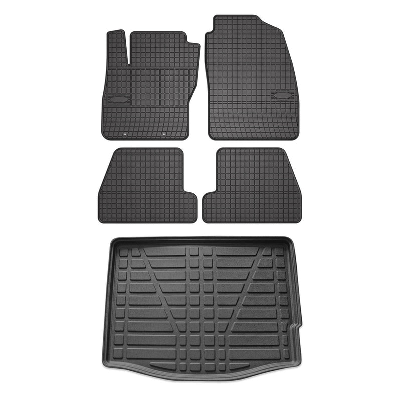 Kit Tapis de sol et coffre pour Ford Focus mk3 2011-2018 5Portes TPE Noir