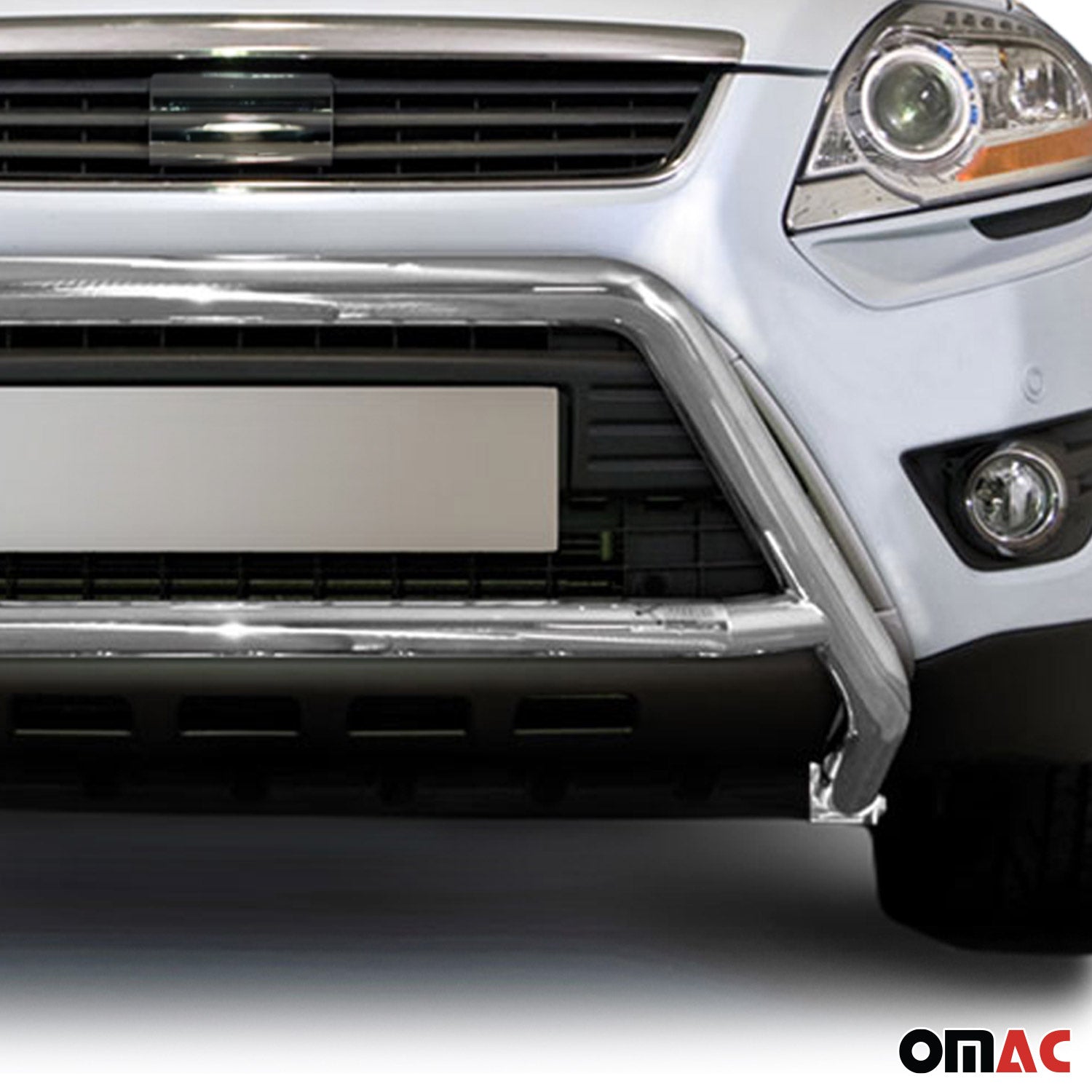 Pare-Buffle Avant Pour Ford Kuga I 2008-2012 en Acier Inoxydable Argent
