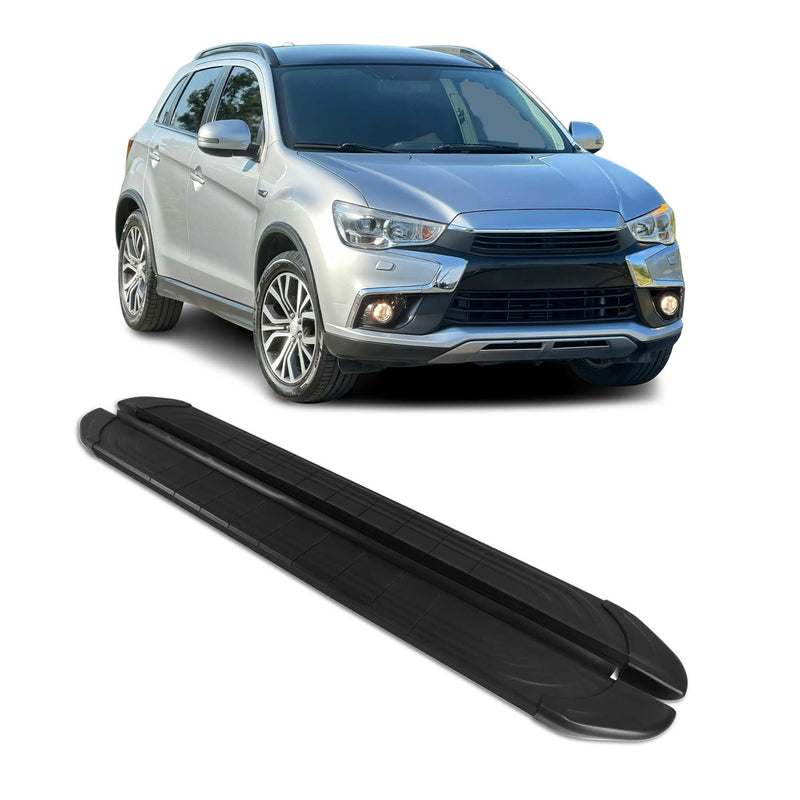 Marchepieds Latéraux pédale pour Mitsubishi ASX 2010-2024 2Pcs Aluminium Noir