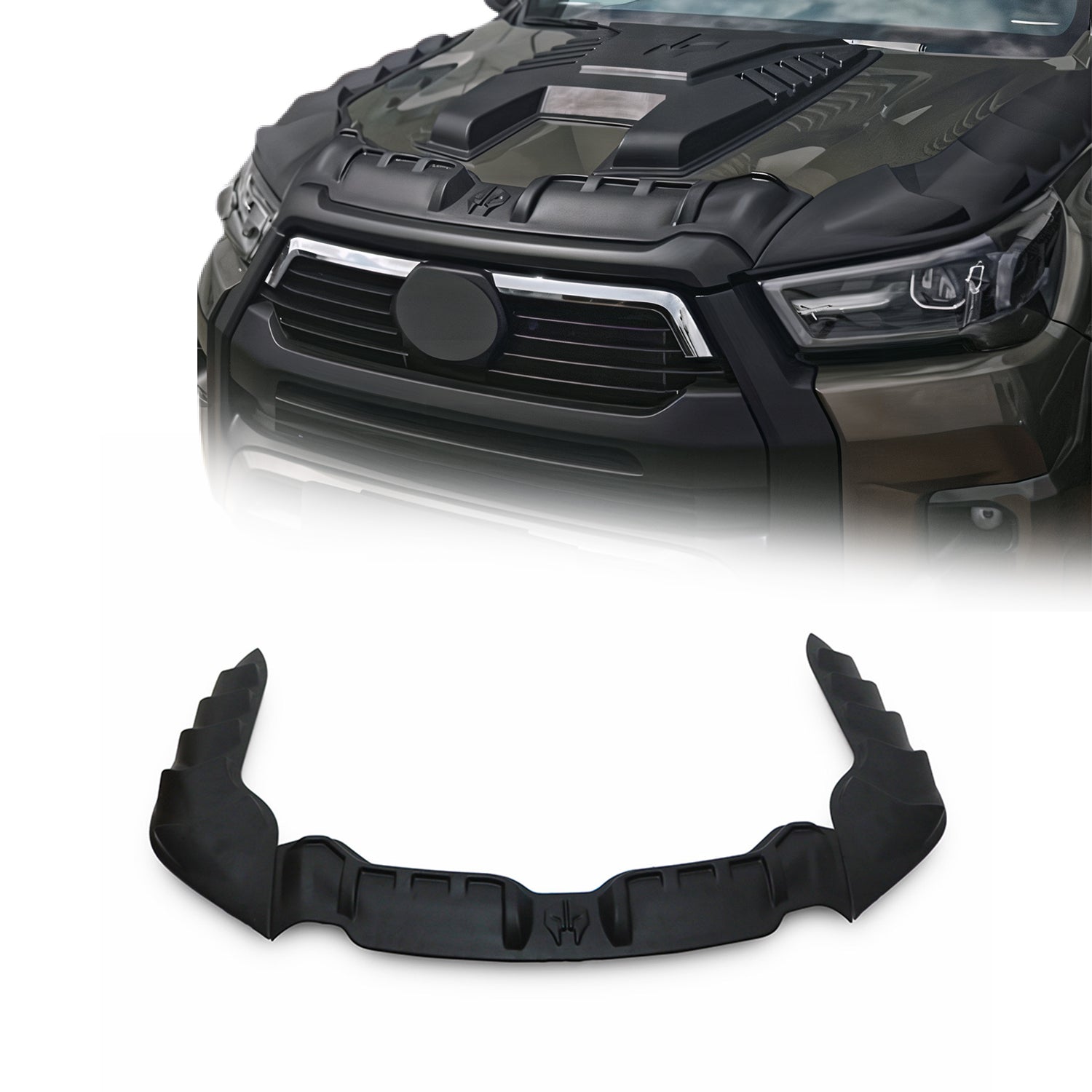 Déflecteur de Capot pour Toyota Hilux 2020-2025 en ABS Noir 3 Pcs