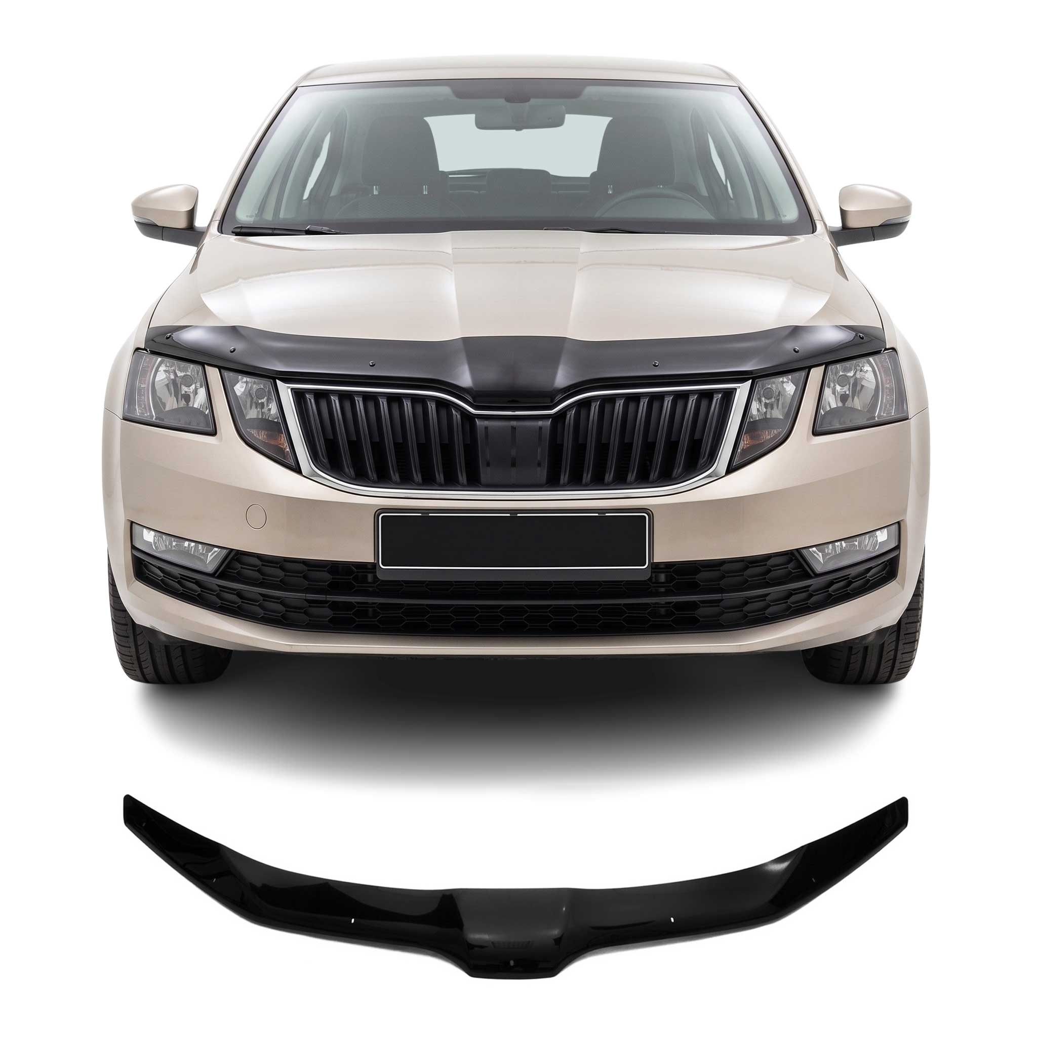 Deflecteurs d'air capot de voiture pour Skoda Octavia 2017-2019 Acrylique Noir