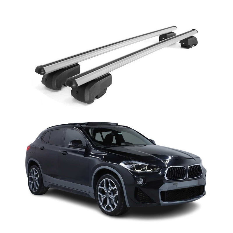 Barres de toit transversales pour BMW X2 F39 2018-2023 Aluminium Gris