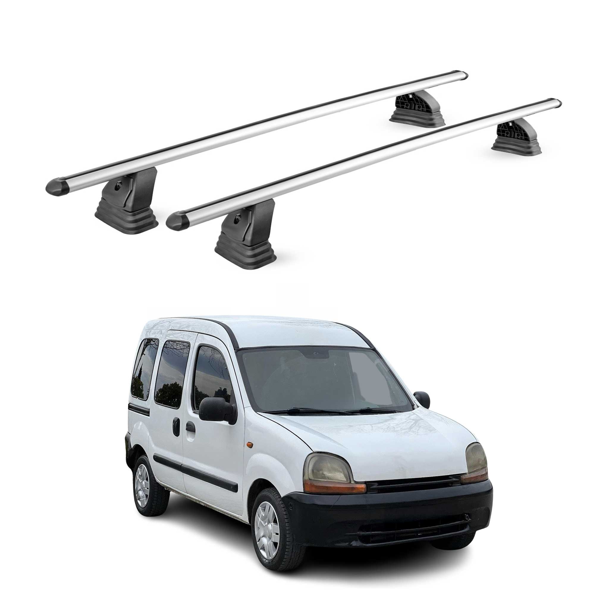 Barres de toit transversales Alu pour Renault Kangoo I 1997-2007 TÜV Gris 2Pcs