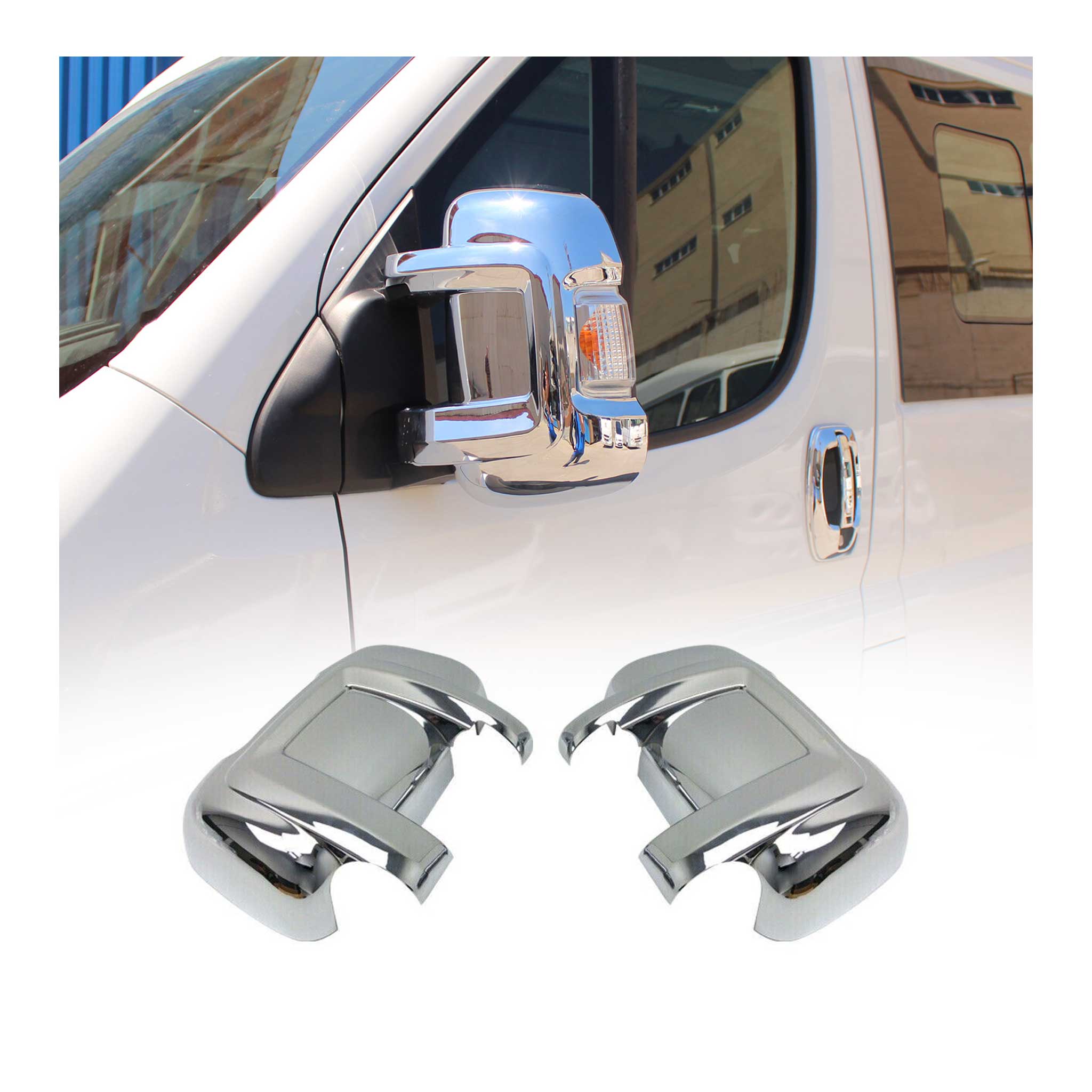 Coques de Rétroviseurs pour Peugeot Boxer 2006-2020 en ABS Argent