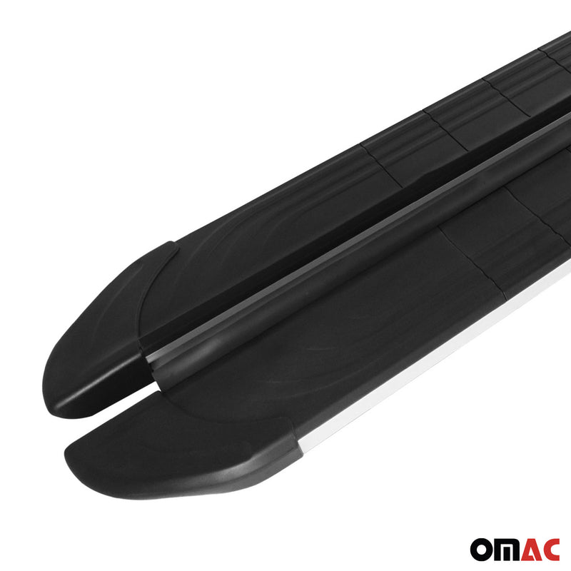 2011-2021 Jeep Grand Cherokee Marchepieds Latéraux Alu Gris Noir 2Pcs