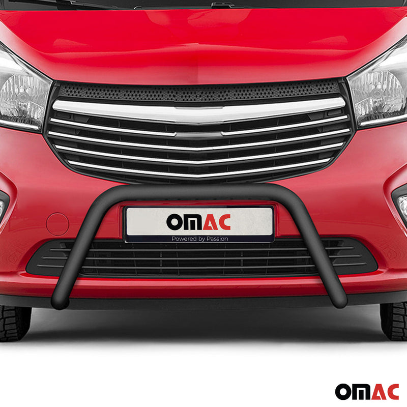 Pare-Buffle Avant Pour Opel Vivaro 2014-2019 Acier Inoxydable Noir