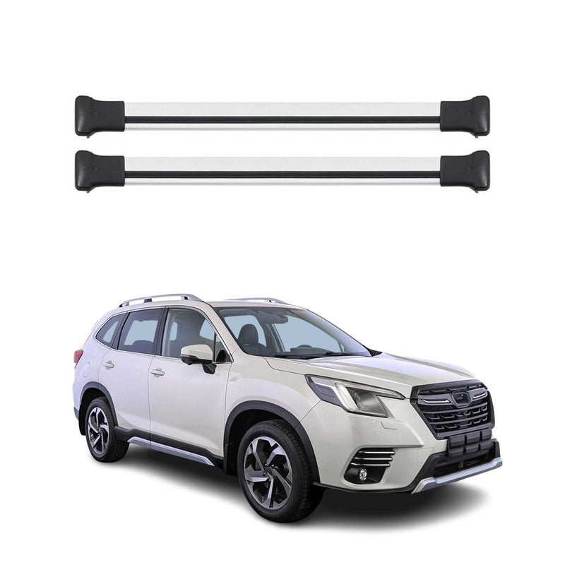 Barres de toit transversales pour Subaru Forester 2018-2020 Aluminium Gris