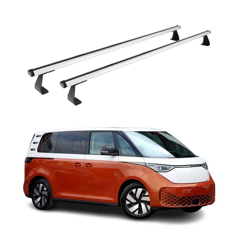 Barres de toit transversales pour VW ID Buzz 2022-2025 Aluminium Gris 2Pcs