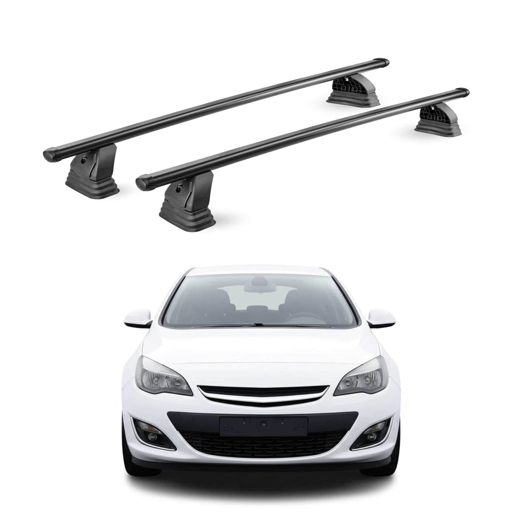 Barres de toit acier pour Opel Astra J HB Break Berline 2009-2015 Noir 2x