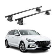 Barres de toit transversales acier pour Hyundai i30 III 2017-2026 TÜV Noir 2Pcs