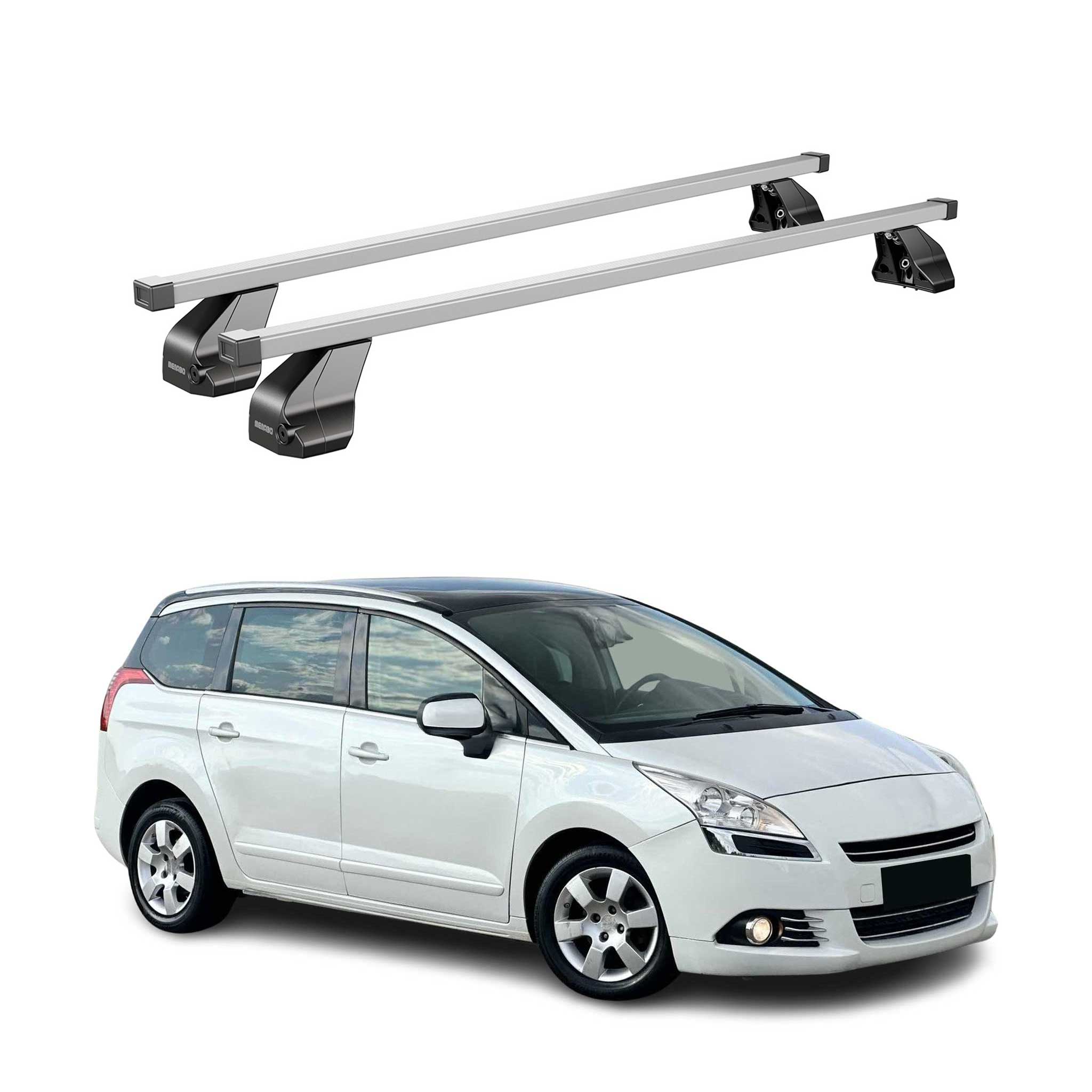 Barres de toit transversales pour Peugeot 5008 2009-2016 Gris