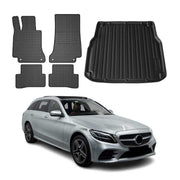 Kit Tapis de sol et coffre pour Mercedes Classe C S205 2014-2021 TPE Noir