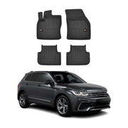 OMAC Tapis de sol en caoutchouc pour VW Tiguan mk2 2016-2024 Noir Premium