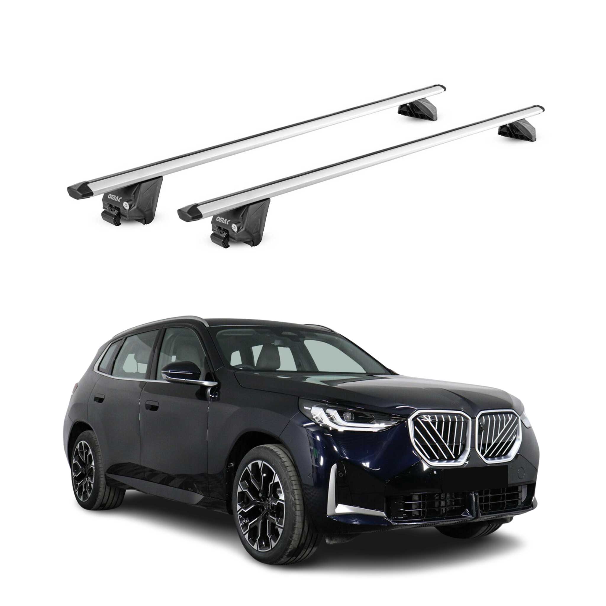 Barres de toit transversales pour BMW X3 G45 2024-2026 Alu Gris Argenté 2x ABE