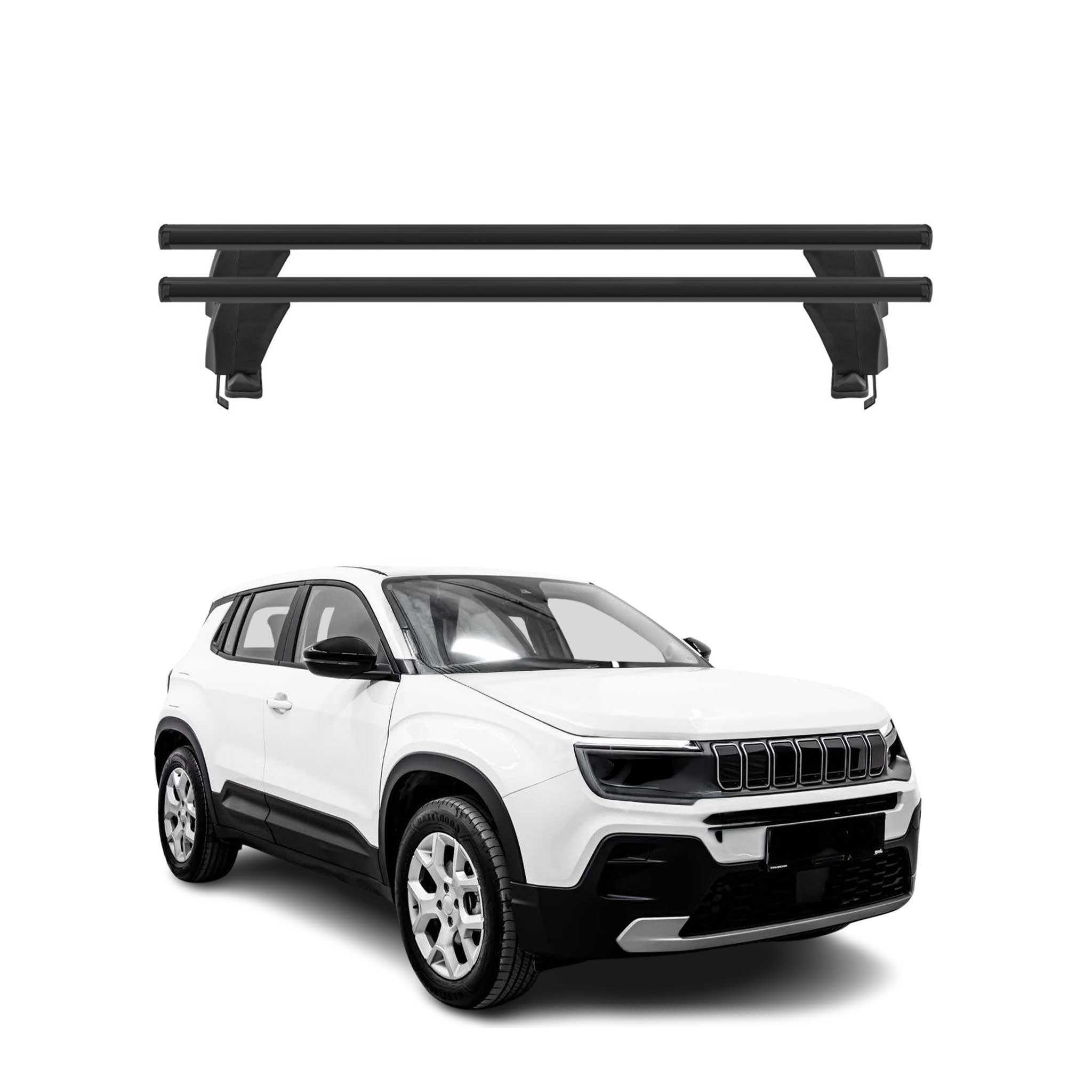 2023-2024 Jeep Avenger Menabo Barres de toit Transversales Noir 2x