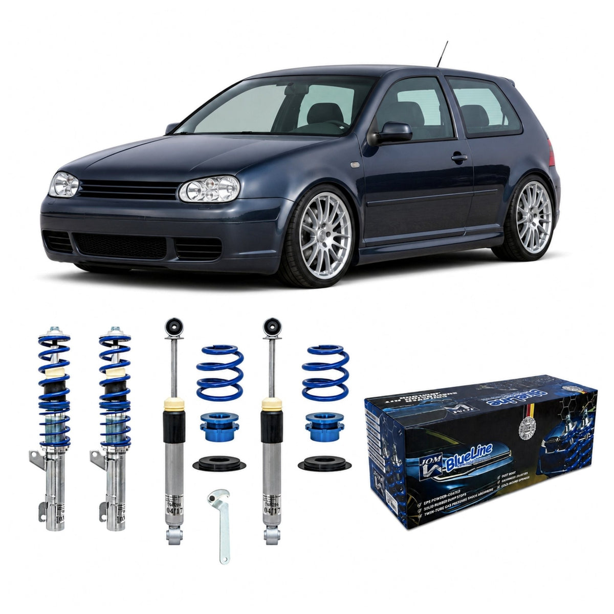 JOM BlueLine Combinés Filetés pour VW Golf 4 R32 Typ 1J 3.2 V6 2002-2004