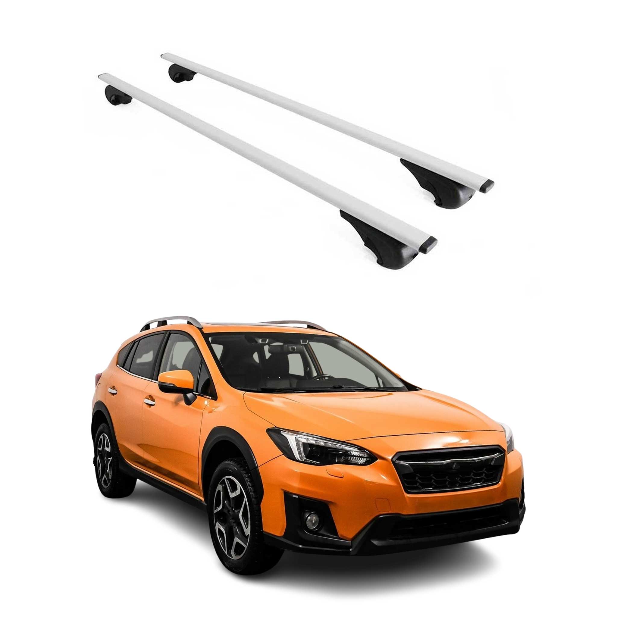 Barres de toit Transversales pour Subaru XV 2011-2017 Fer Argent