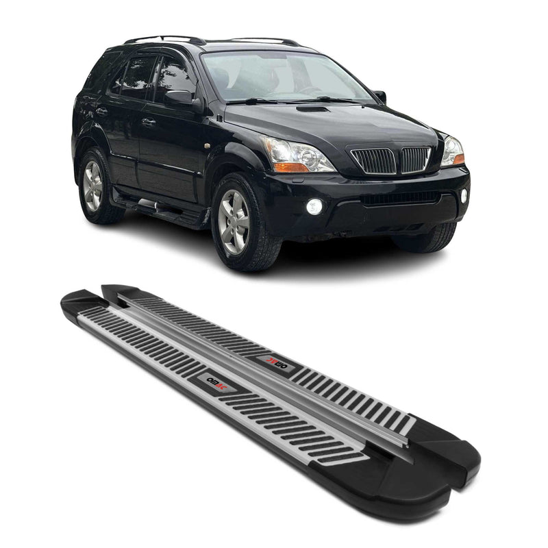 Marchepieds Latéraux pour Kia Sorento 2009-2013 Noir Gris Aluminium 2Pcs