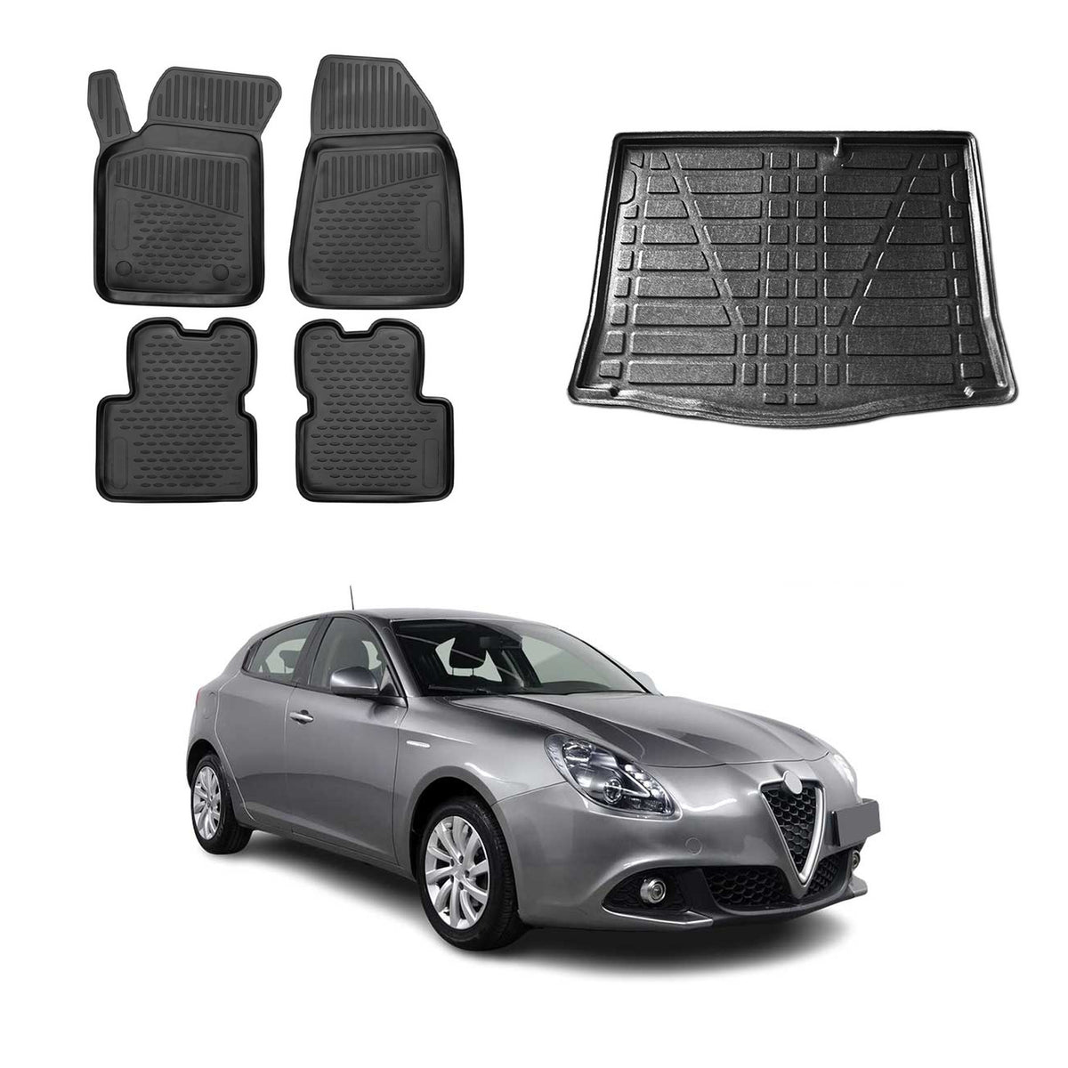 Kit Tapis de Sol et Coffre pour Alfa Romeo Giulietta (940) Hatchback 2010-2020