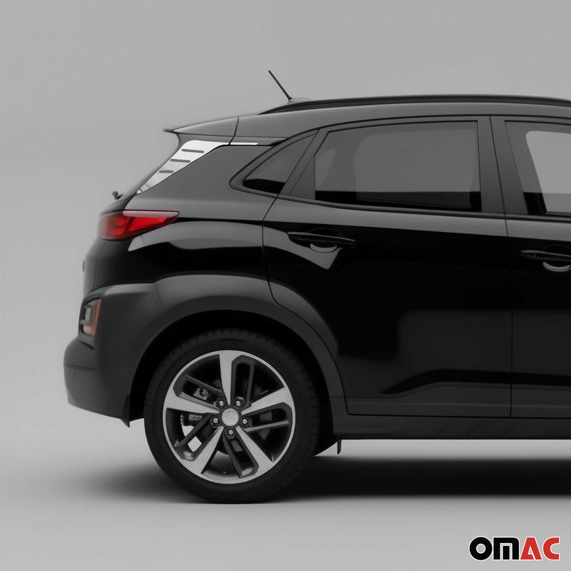 Couvercle aile becquet latéral fenêtre arrière Hyundai Kona 2017-20 inox chromé
