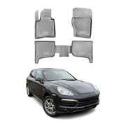 Tapis de sol pour Porsche Cayenne 2010-2016 en caoutchouc TPE 3D Gris 4Pcs
