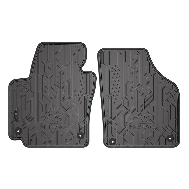 Tapis de Sol de Voiture pour Seat Altea 2004-2015 Caoutchouc Noir-Gris 2Pcs