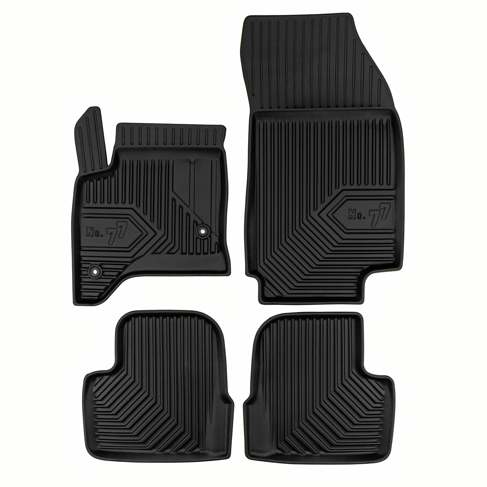 Tapis de Sol de Voiture No.77 pour Fiat 600 2023-2026 TPE Antidérapant Noir 4Pcs