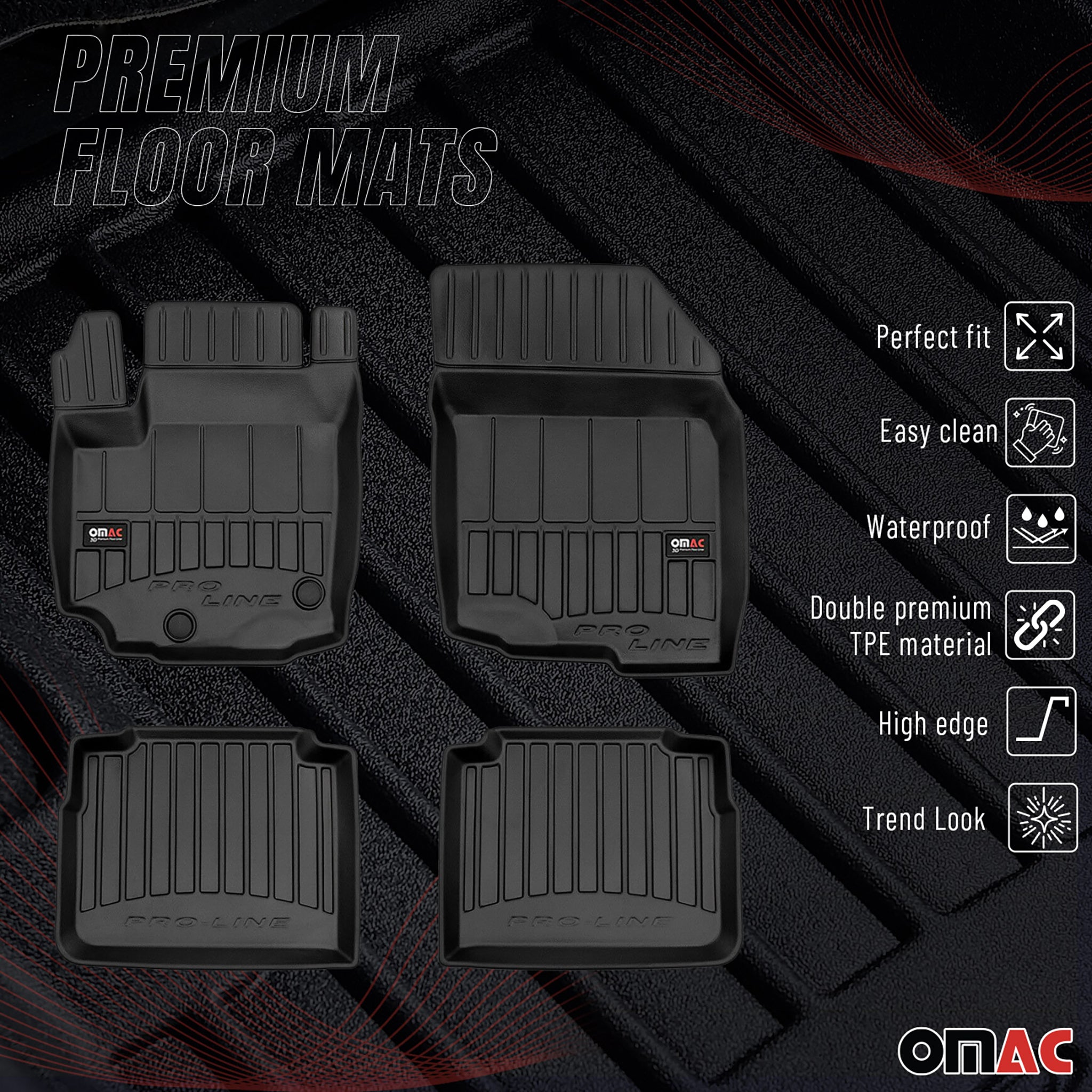 Tapis de Sol pour Suzuki SX-4 S-Cross 2020-2022 TPE Noir