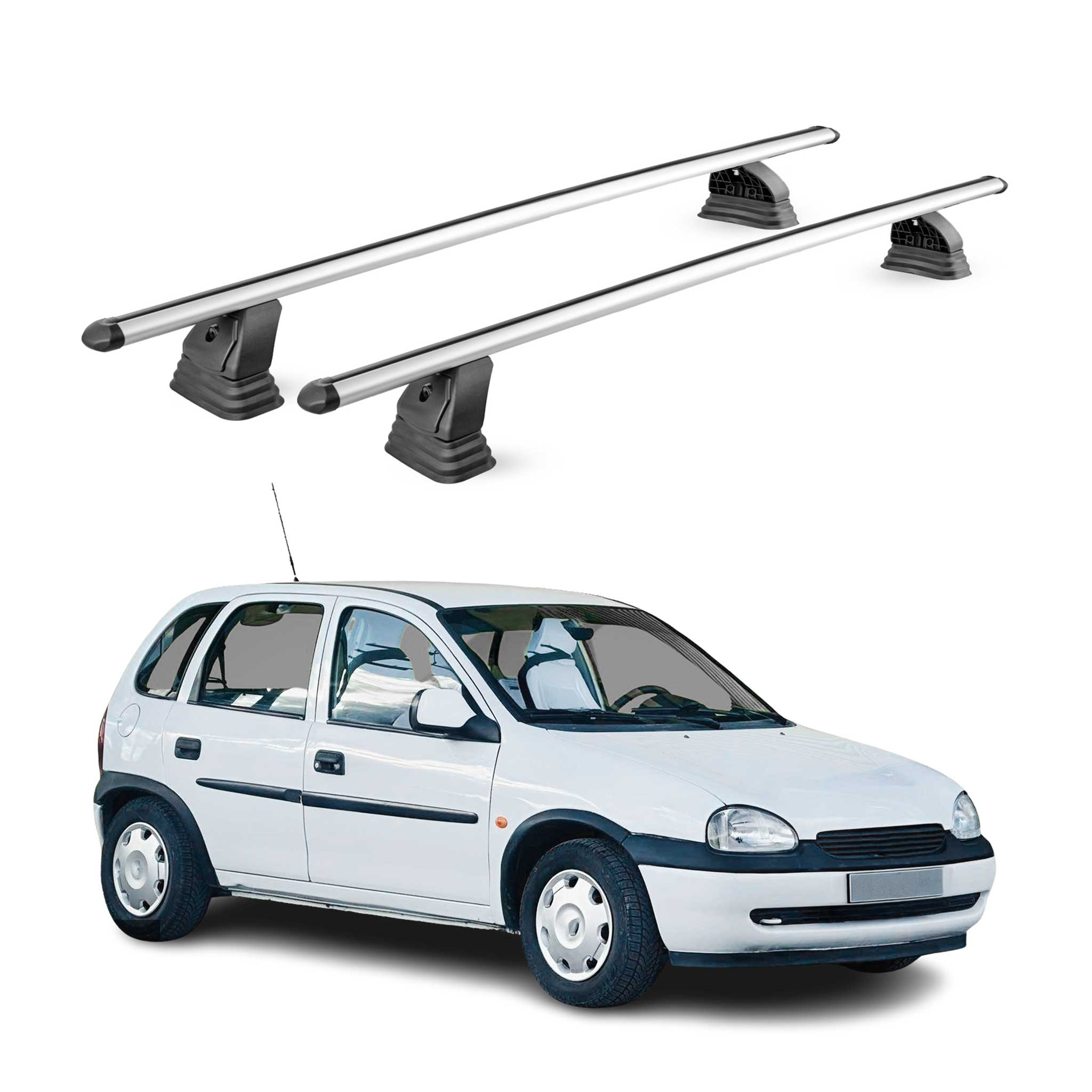 Barres de toit transversales Alu pour Opel Corsa B 1993-2000 HB Break Gris 2Pcs