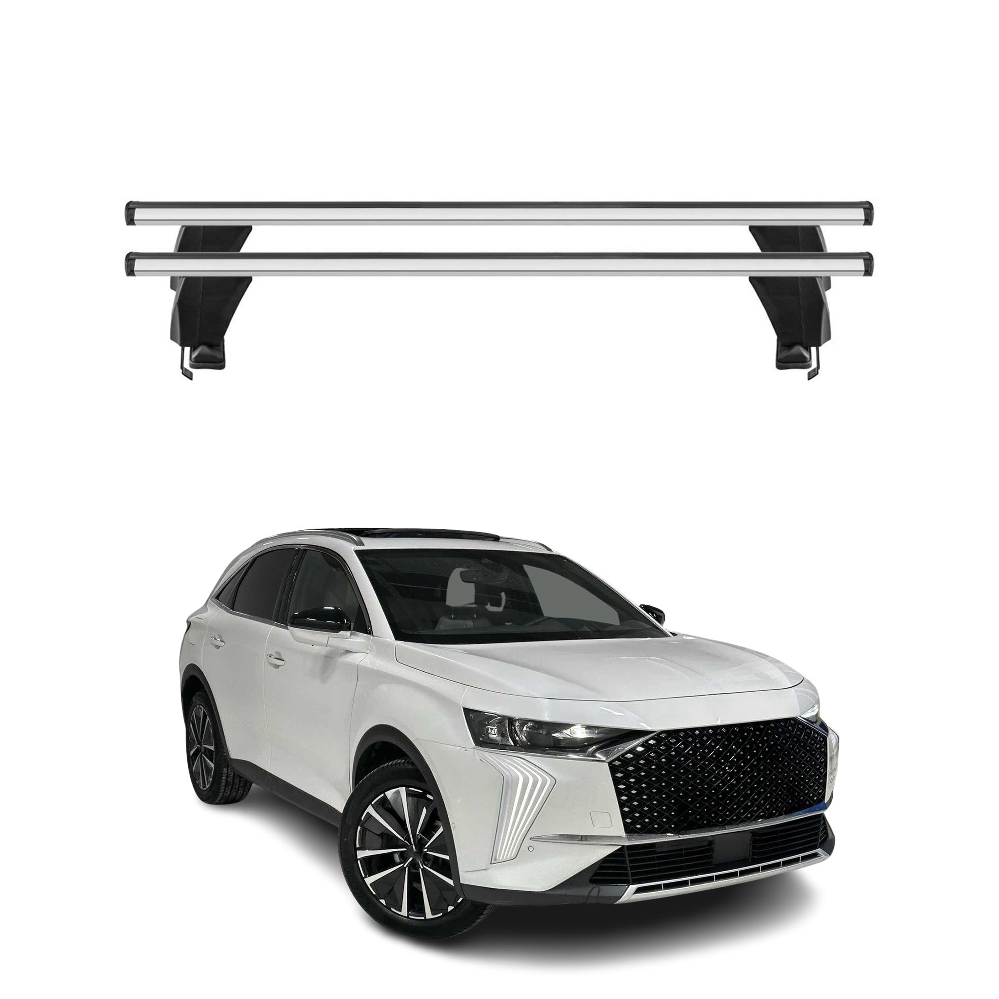 Menabo Barres de toit transversales pour DS DS7 Crossback 2017-2026 Alu Gris 2x