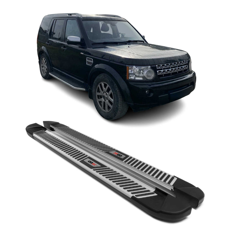 Marchepieds Latéraux pour Land Rover Discovery IV 2009-2018 Aluminium Noir Gris