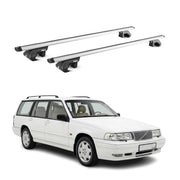 Barres de toit transversales ABE pour Volvo 960 Break 1990-98 Aluminium Gris 2x