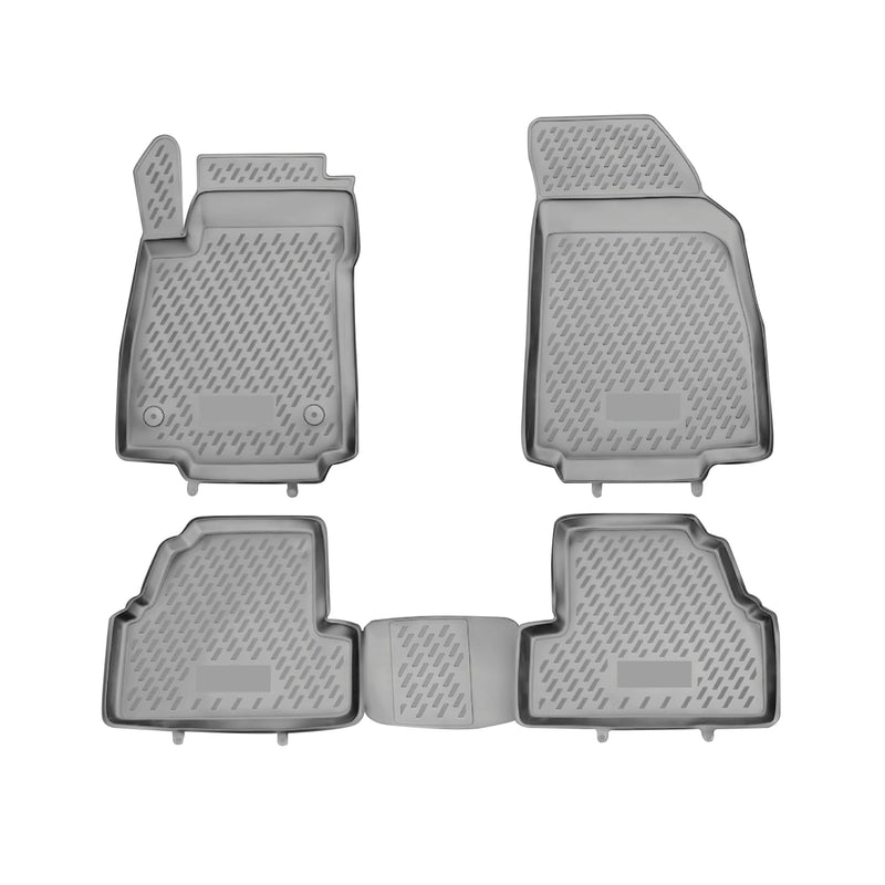 Tapis de sol pour Opel Mokka 2012-2017 en caoutchouc TPE 3D Gris 4Pcs