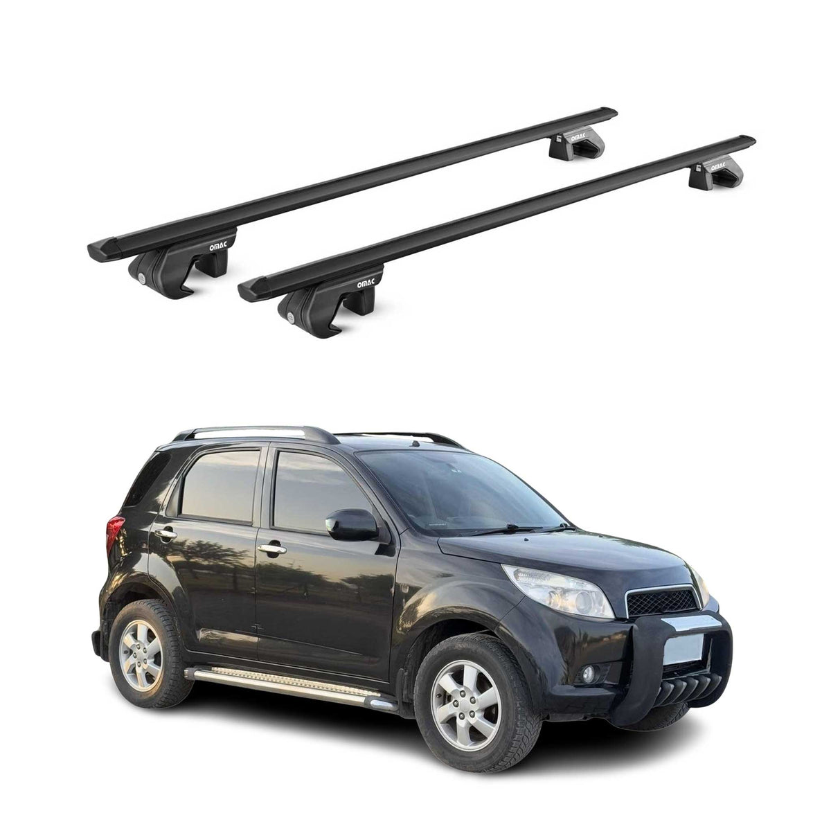 Barres de toit pour Daihatsu Terios 2006-2017 5 portes Alu Noir 2Pcs 135 cm