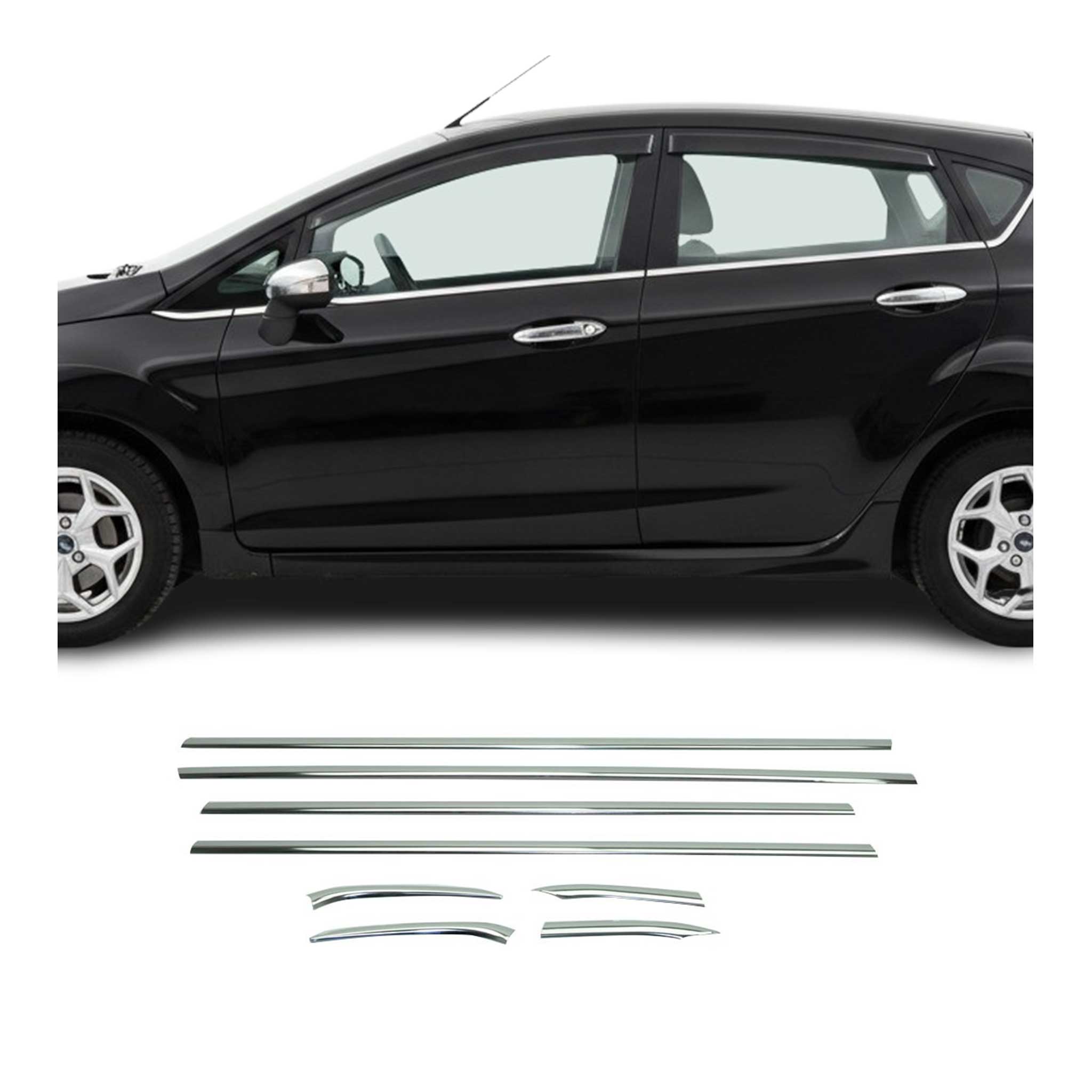 Garniture de Fenêtre pour Ford Fiesta HB 2008-2017 Acier Inox 8Pcs