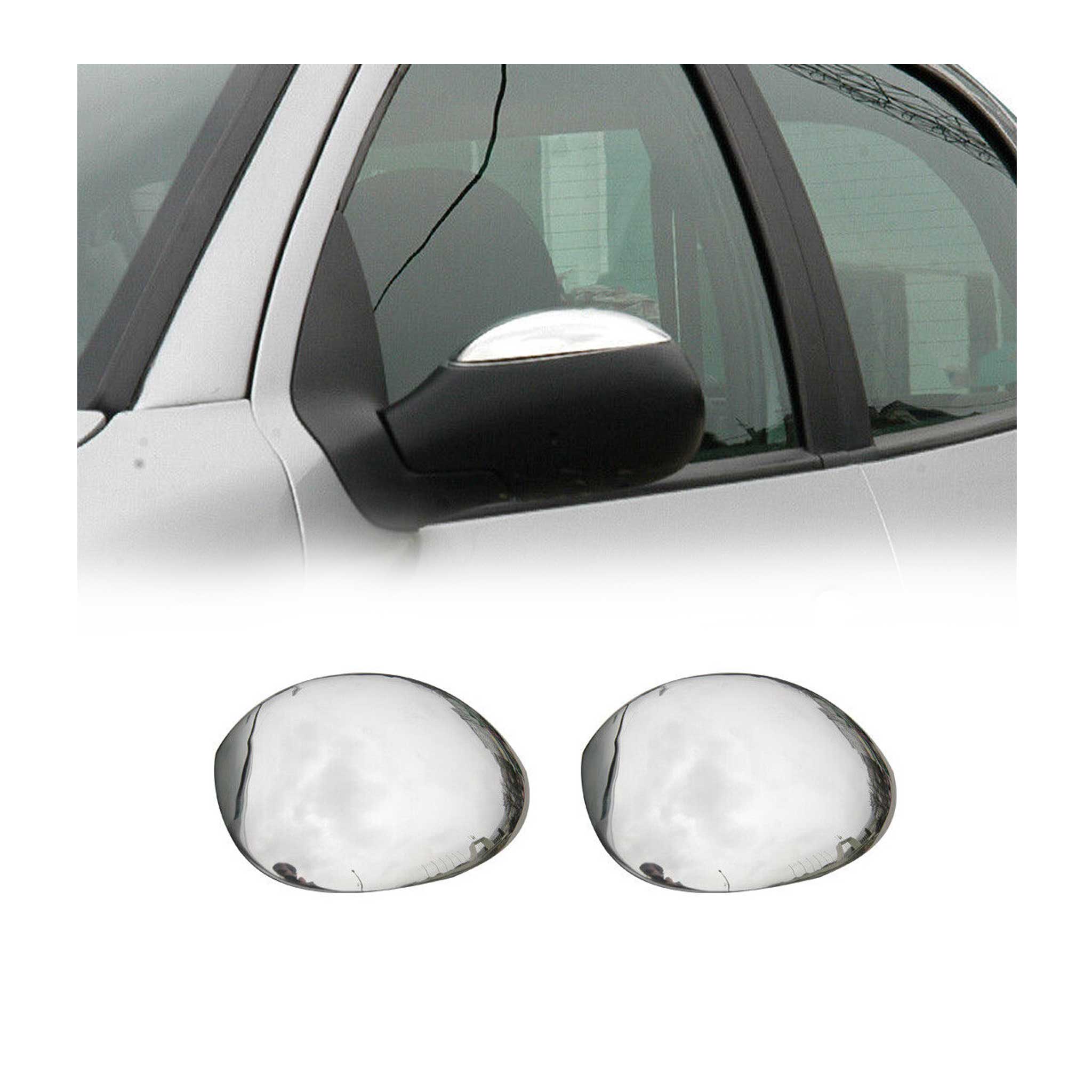 Coques de Rétroviseurs pour Citroen C2 2003-2009 en Acier Inoxy Chromé Argent