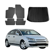Kit Tapis de sol et coffre pour Citroen C4 2004-2010 HB TPE Noir