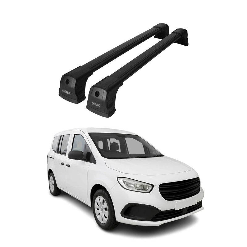 Barres de toit transversales pour Mercedes Citan 2021-2025 Aluminium Noir 2 pcs