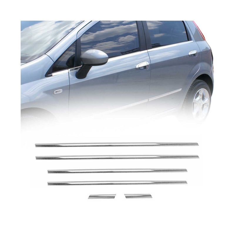 Baguettes pour contour Latérales pour Fiat Grande Punto Evo 2005-2009 Chromé 6x