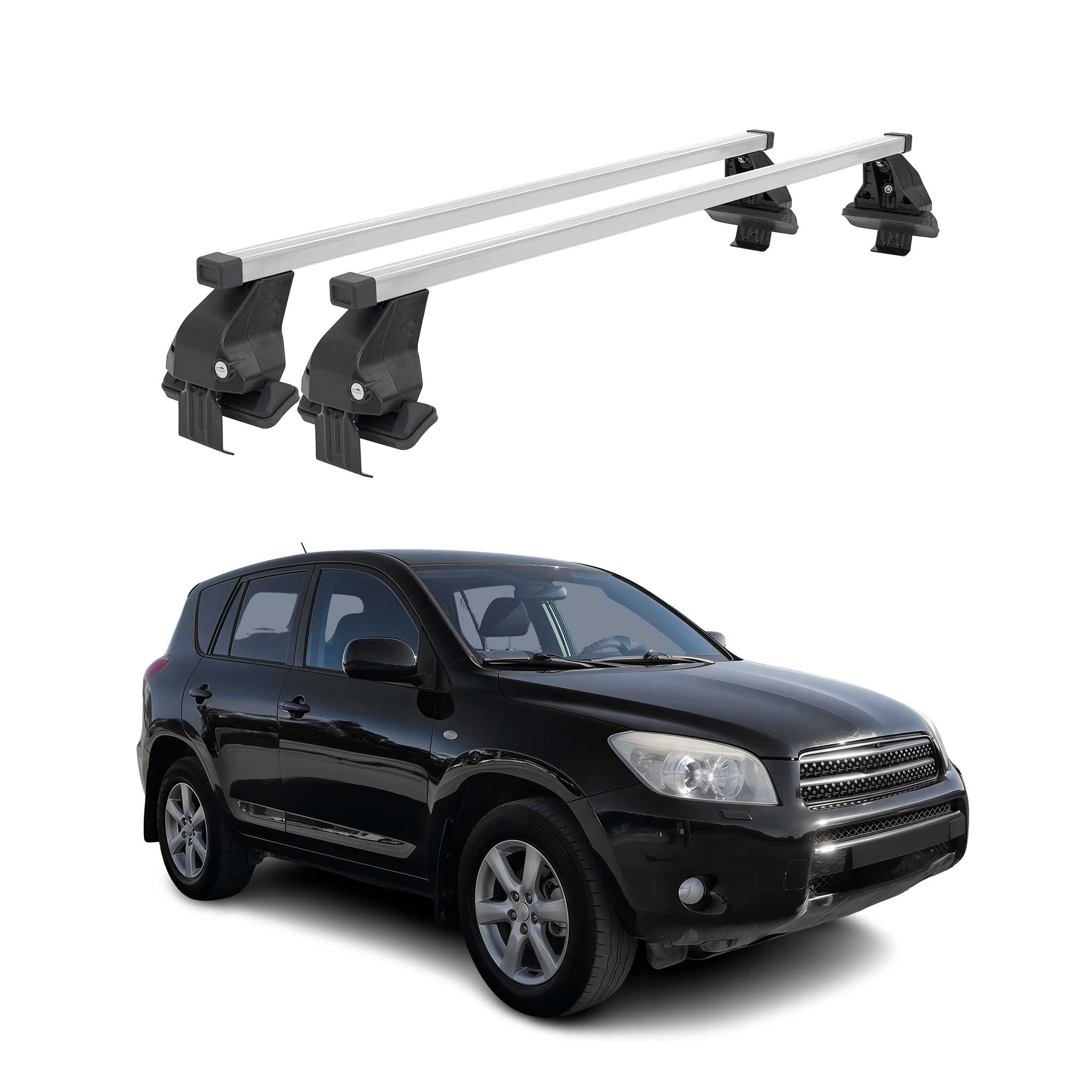 Barres de toit transversales pour Toyota RAV4 2005-2012 Acier Gris