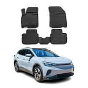 OMAC Tapis de sol pour Volkswagen ID.4 2021-2026 sur mesure en caoutchouc Noir
