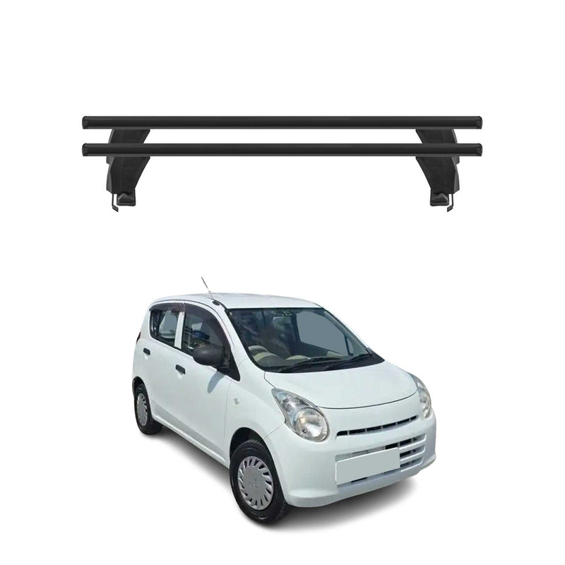 Menabo Barres de toit Transversales pour Suzuki Alto 2009-2015 Alu Noir 2x ABE