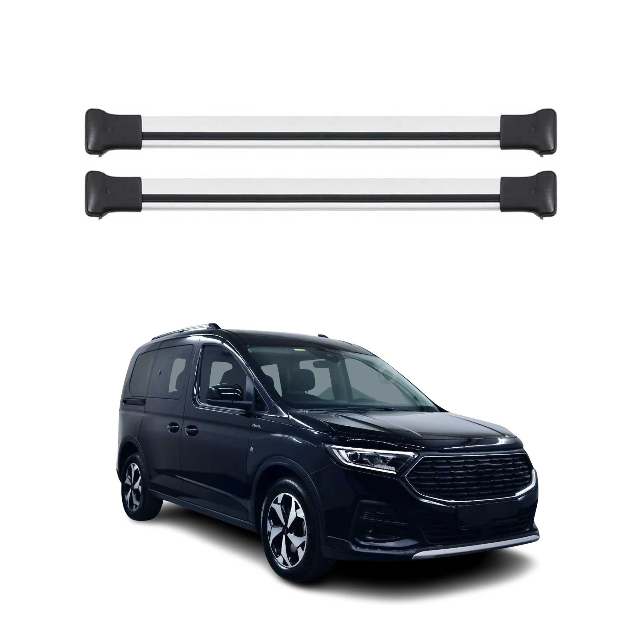 Barres de toit transversales pour Ford Tourneo Connect 2021-2026 Alu Gris