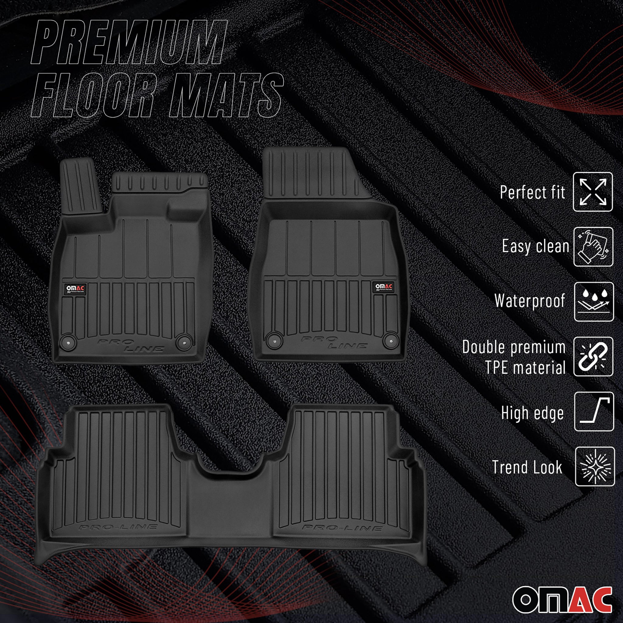 Tapis de Sol pour VW ID.3 2020-2026 TPE Noir
