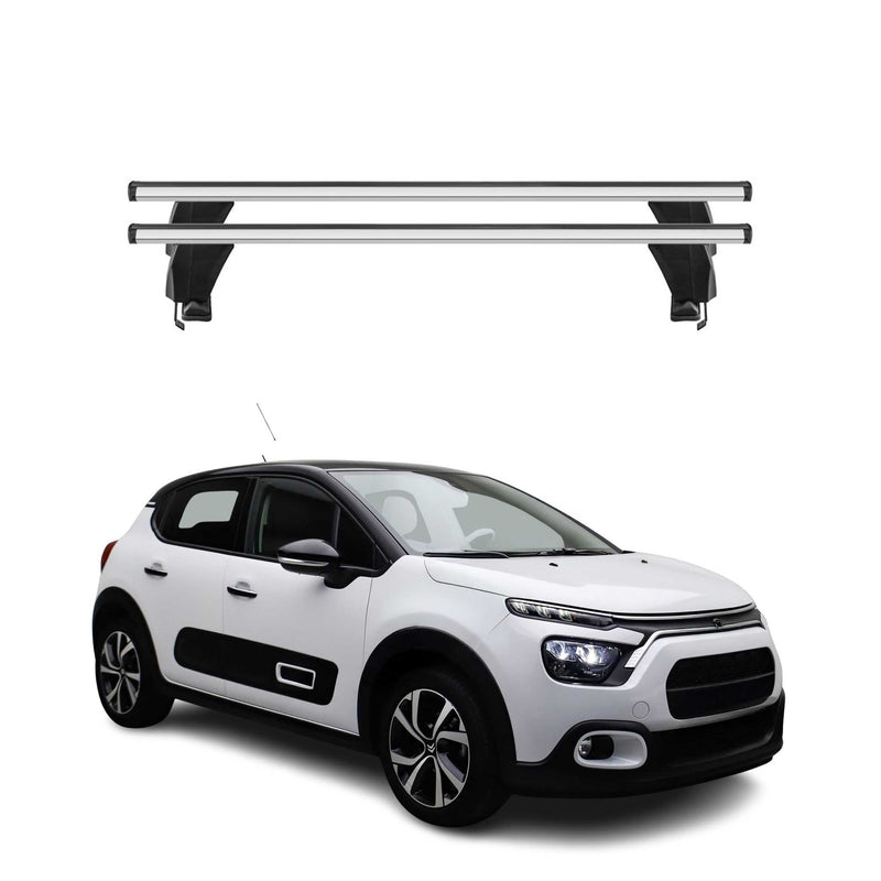 Menabo Barres de toit transversales pour Citroën C3 IV 2024-2025 Alu Gris 2x