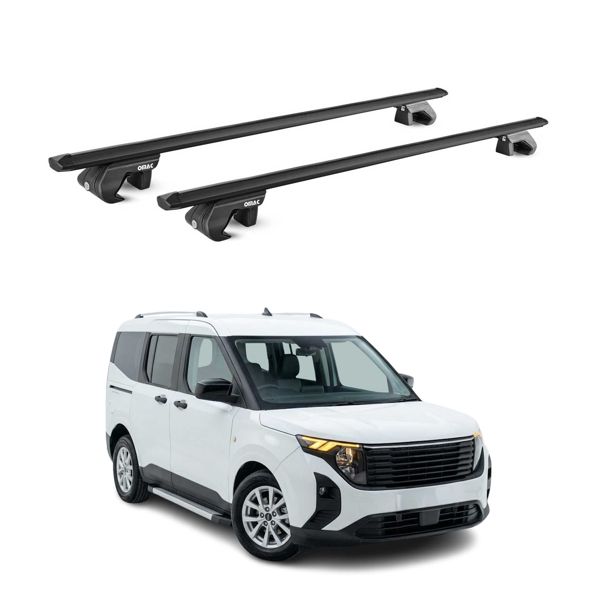 Barres de toit transversales ABE pour Ford Tourneo Courier II 2023-2026 Noir 2x