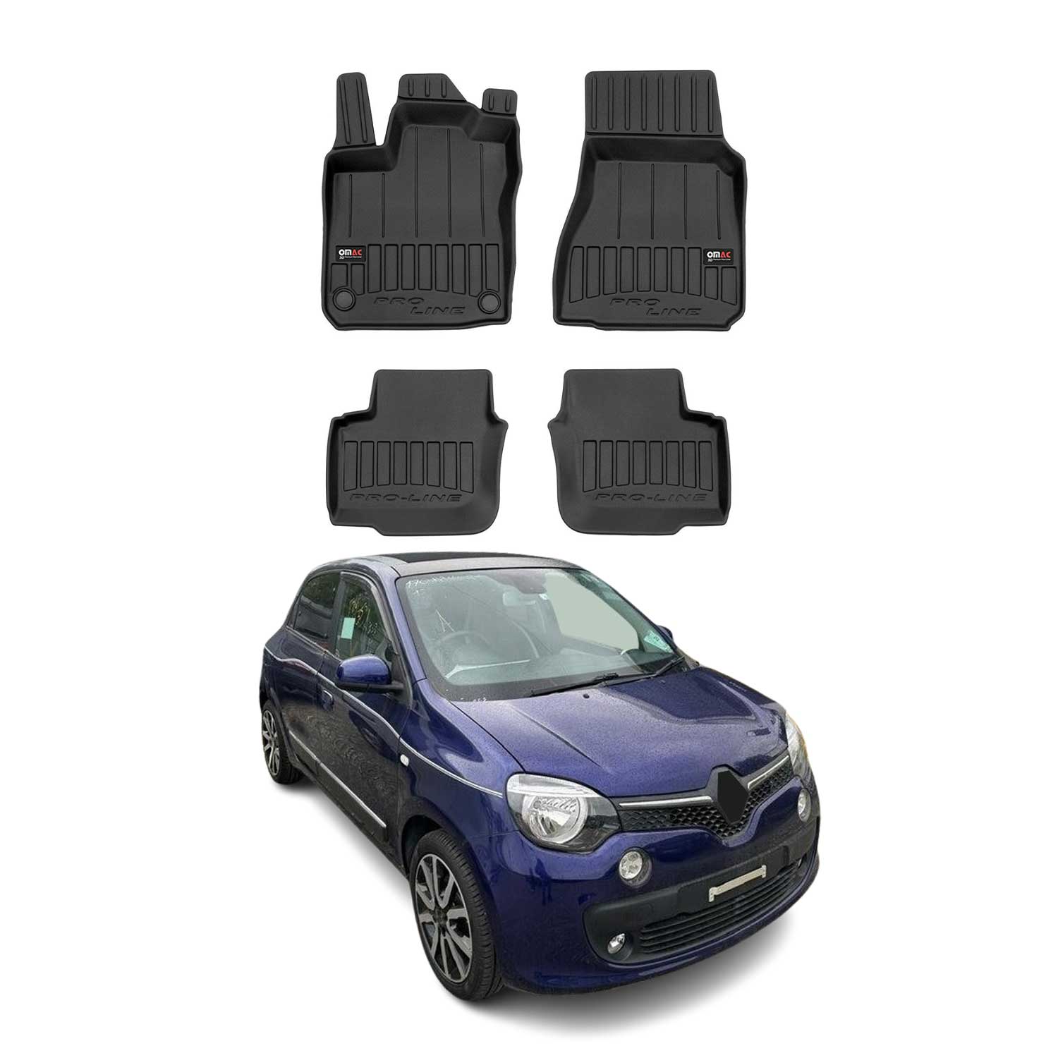 Tapis de Sol pour Renault Twingo 2014-2024 TPE Noir