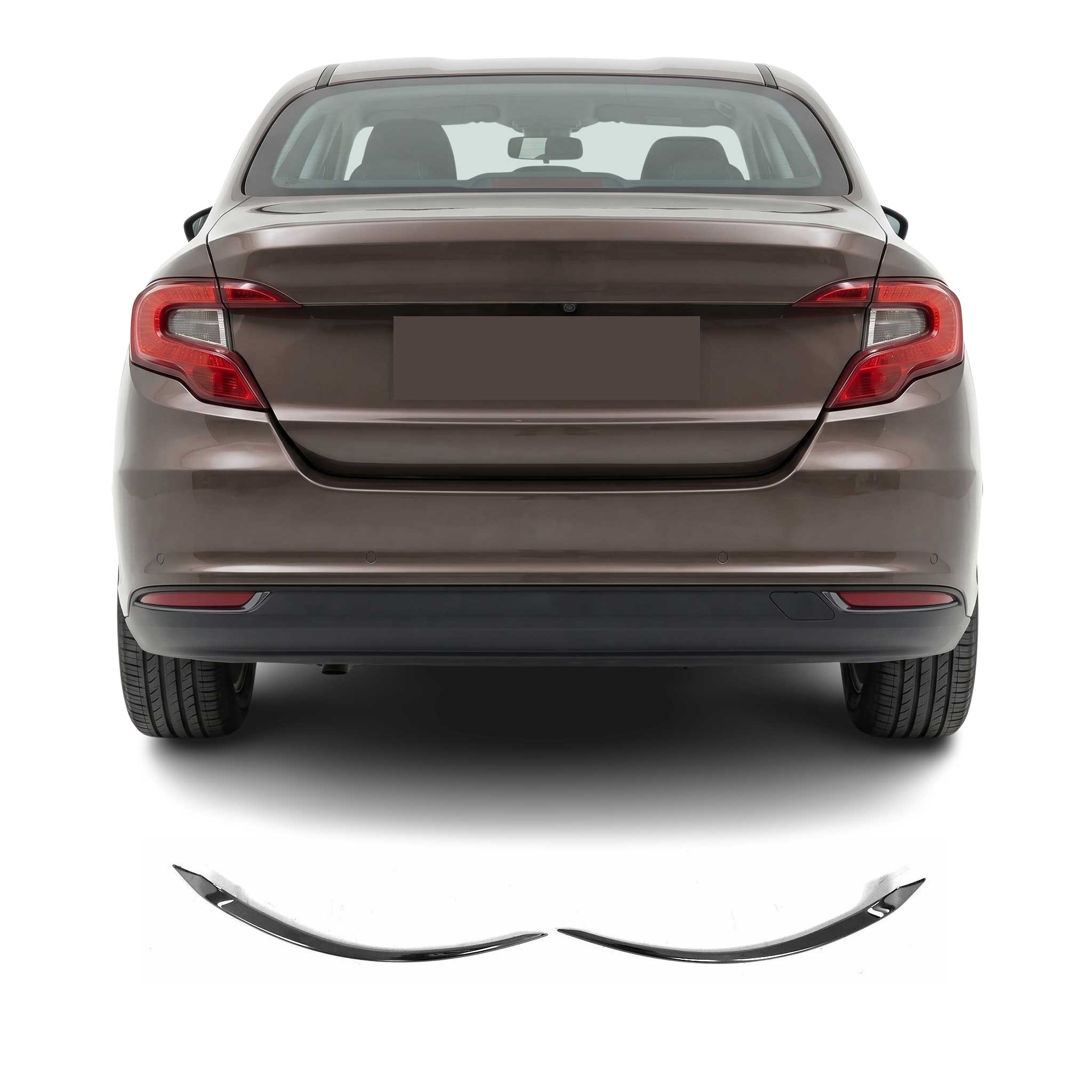 Cadres de Réflecteurs Arrière pour Fiat Tipo Berline 2015-2026 acier foncé 2 Pcs