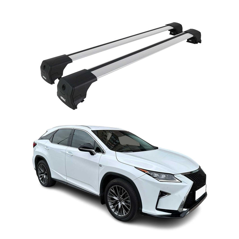 Barres De Toit Transversales pour Lexus RX 450h 2015-2025 SUV Alu Gris ABE