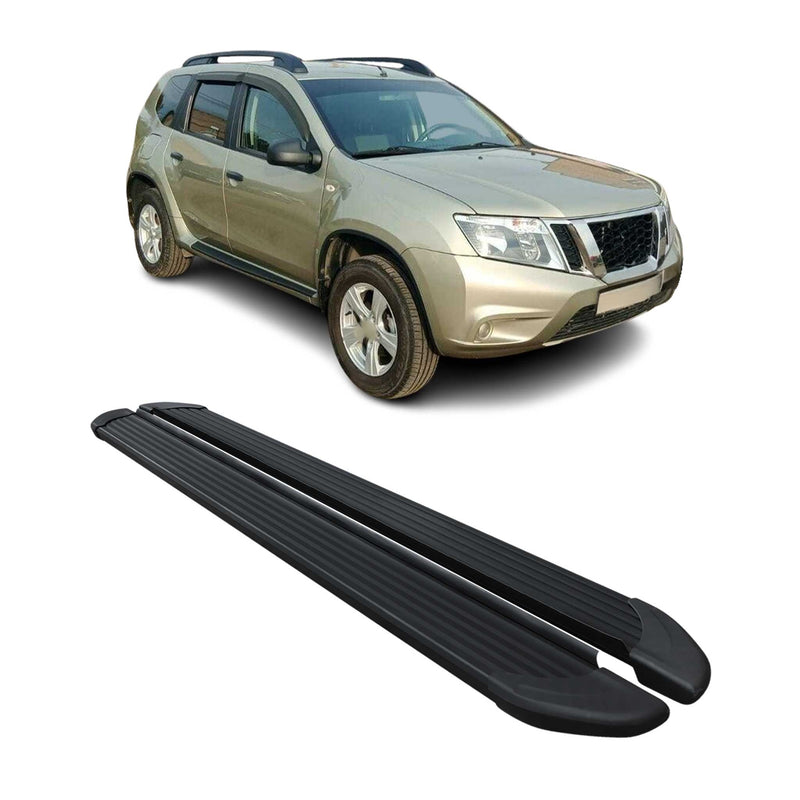 Marchepieds Latéraux pédale pour Nissan Terrano 2012-2020 Aluminium Noir 2Pcs